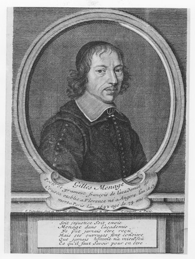 Gilles Ménage (grabado) de French School