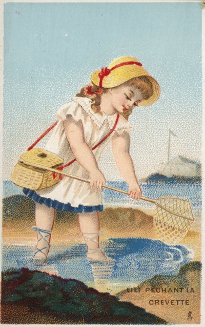 Niña pescando camarones de French School