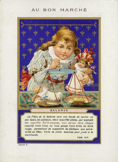 Niña jugando con balanza de French School