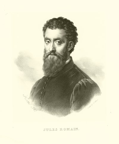 Giulio Romano, también conocido como Giulio Pippi, retrato de French School