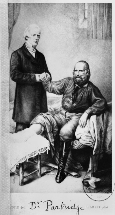 Giuseppe Garibaldi (1807-82) con el Doctor Partridge, c.1862 de French School