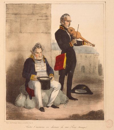Dale limosna al último de tus reyes (litografía) de French School