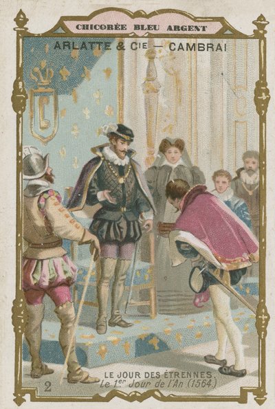 Entrega de regalos en el Día de Año Nuevo, Francia de French School