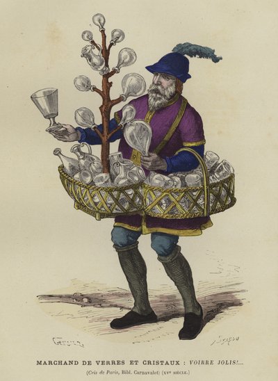 Vendedor de vidrio y cristal, siglo XV de French School