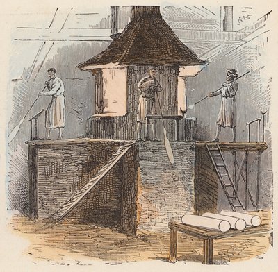 Fabricación de vidrio (grabado en color) de French School