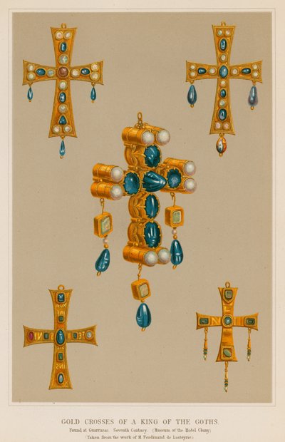 Cruces de oro de un rey de los godos de French School