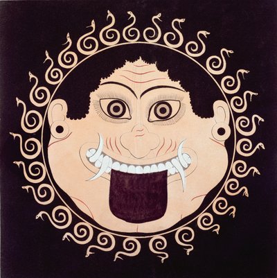 Cabeza de Gorgona, copia de un jarrón griego antiguo original, principios del siglo XIX de French School