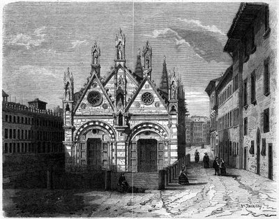 Arquitectura gótica: vista exterior de la Iglesia de Santa Maria della Spina (siglos XIII-XIV) en Pisa, Italia de French School