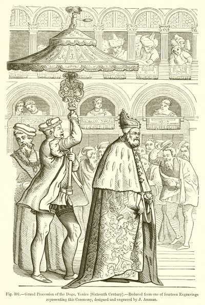 Gran procesión del Dogo, Venecia de French School