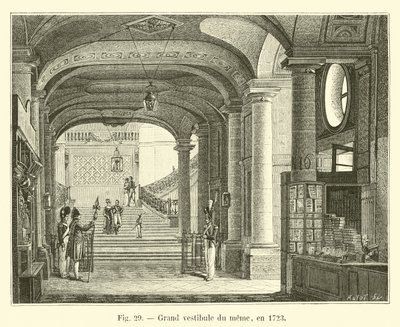 Gran vestíbulo del mismo, en 1723 de French School