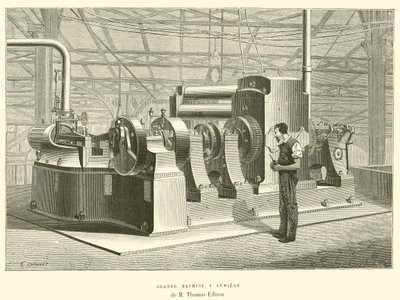 Gran máquina de luz de M. Thomas Edison de French School