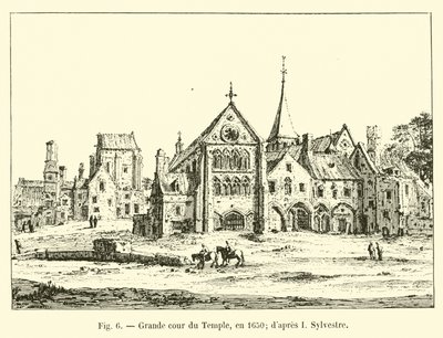 Gran patio del Temple, en 1650; según I. Sylvestre de French School