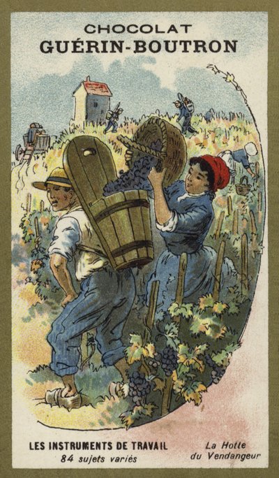 Cesta de recolectores de uvas de French School