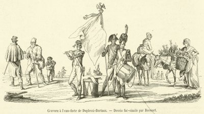Grabado al agua fuerte de Duplessi-Bertaux de French School