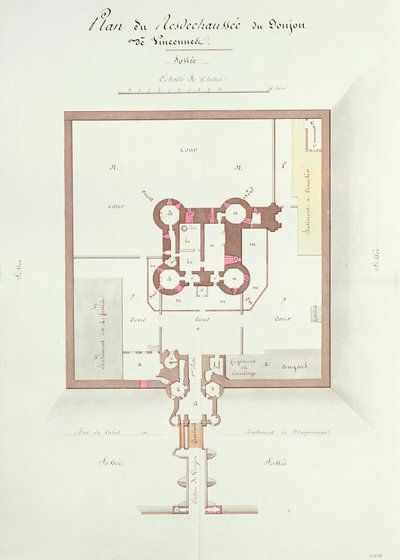 Plano de la planta baja del Torreón en Vincennes de French School