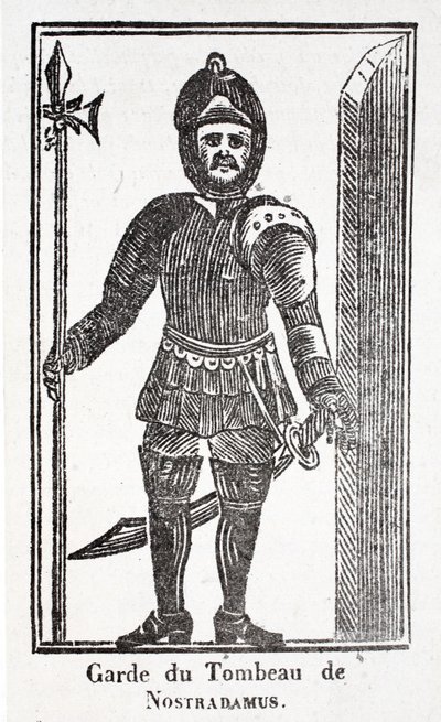 Guardia en la tumba de Nostradamus de French School