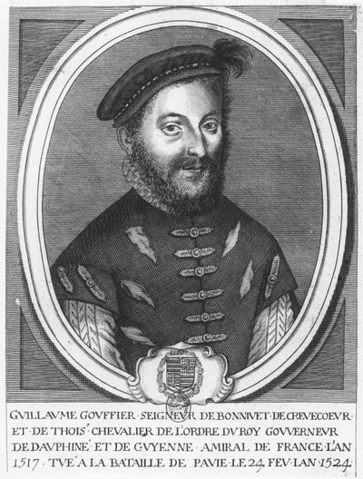 Guillaume Gouffier, Señor de Bonnivet (grabado) de French School