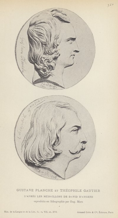 Gustave Planche y Théophile Gautier (litografía) de French School