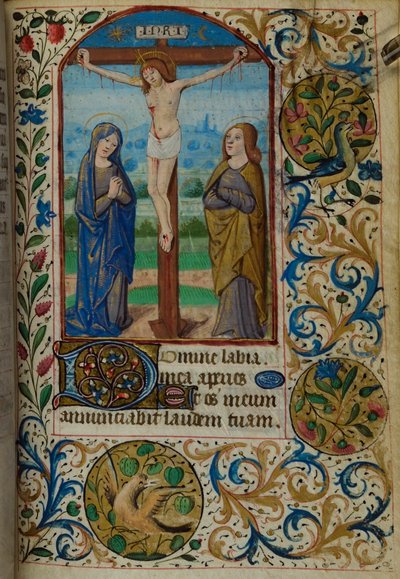 H/L-3-3 fol. 101r La Crucifixión, del Libro de Horas, Uso de París, mediados del siglo XV de French School
