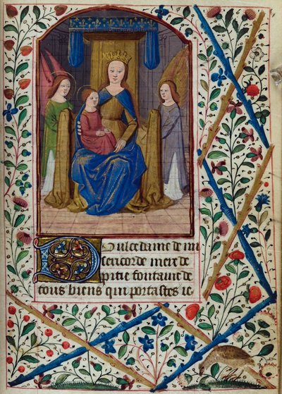 H/L-3-3 fol. 148r Virgen y Niño, del Libro de Horas, Uso de París, mediados del siglo XV de French School