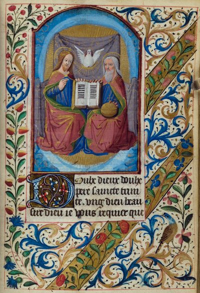 Santísima Trinidad, del Libro de Horas, Uso de París, mediados del siglo XV de French School