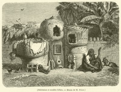 Habitación y muebles fellahs de French School