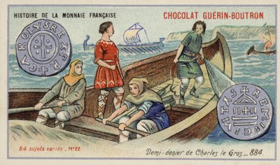 Medio denario de Carlos el Gordo, 884 de French School