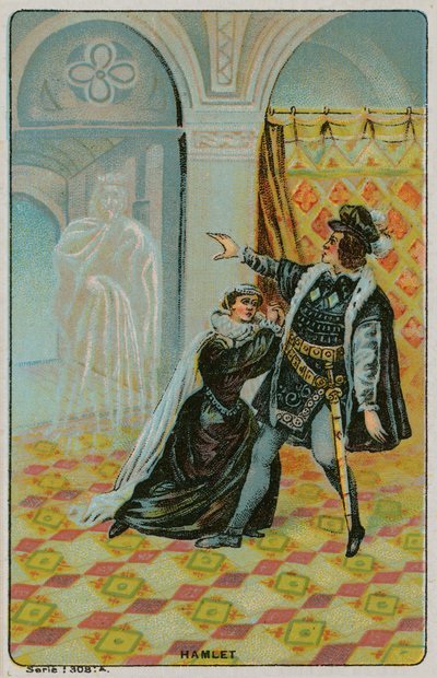 Hamlet - el fantasma del padre de Hamlet aparece de French School