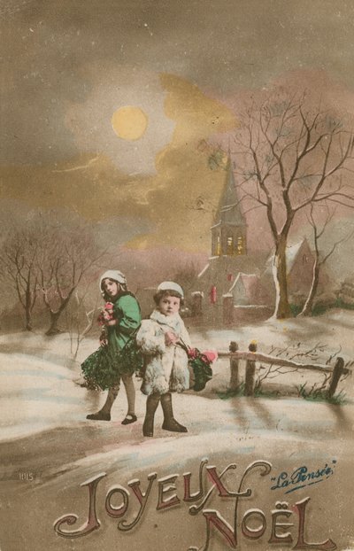 Feliz Navidad. Tarjeta enviada en 1913 de French School
