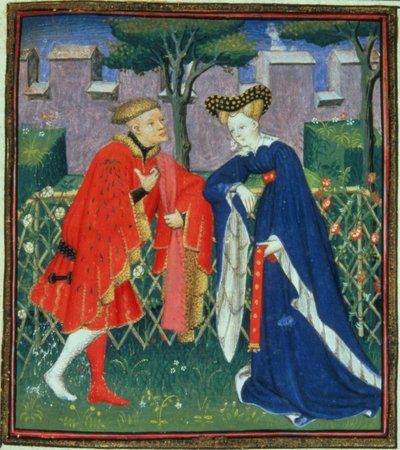 Harl 4431 f.376 Cien baladas de una dama y su amante, copia parisina, c.1410-15 de French School