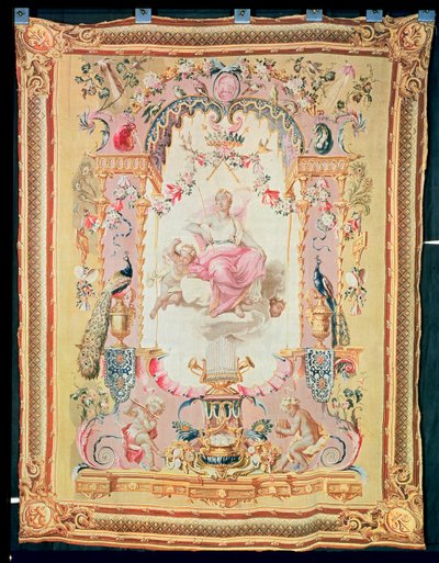 Armonía y Juno: del Triunfo de los Dioses, tapiz de Gobelinos, 1699 de French School