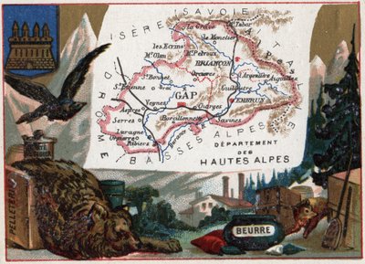 Hautes Alpes, Francia. Serie sobre los Departamentos Franceses. Cromolitografía, circa 1920. Colección privada de French School