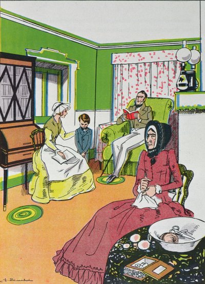 Él no lo sabe. Terrible., interrumpió la Srta. Murdstone, del Capítulo IV de David Copperfield de Charles Dickens (1812-70) de French School