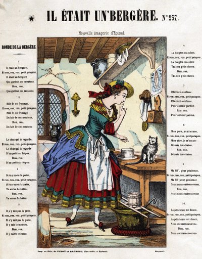 Era una pastora. Canción infantil. Imagen de Epinal del siglo XIX de French School