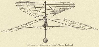 Helicóptero a vapor de Enrico Forlanini de French School