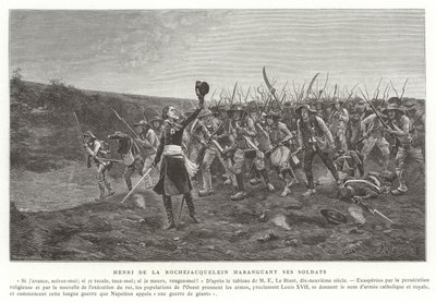 Henri de la Rochejaquelin arengando a sus soldados, Revuelta de Vendée, Francia de French School