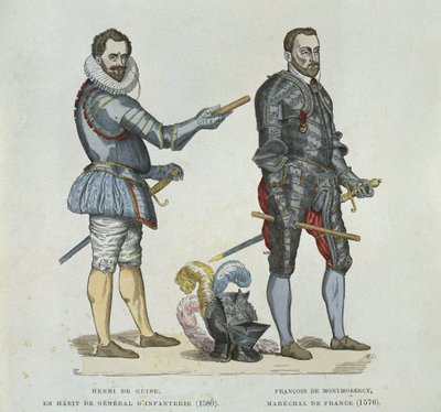 Henri de Guise (1549-88) y François de Montmorency (1530-79), de un grabado de la época de French School
