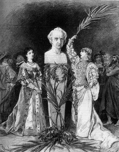 Henriette Rosine Bernard llamada Sarah Bernhardt (1844-1923) recitando 