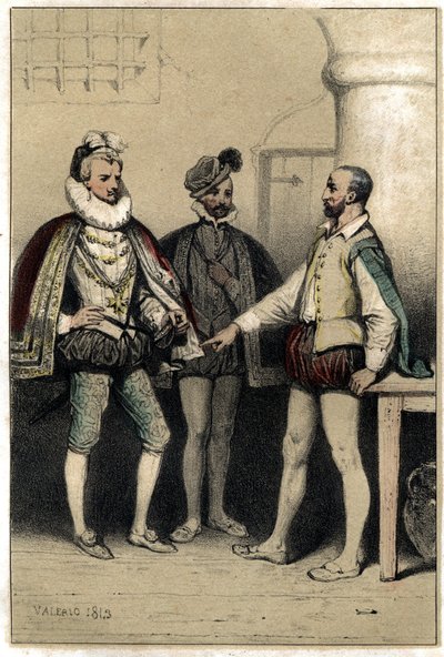 Enrique III (1551-1589), Rey de Francia, visitando a Bernard Palissy, ceramista, encarcelado en la Bastilla. De la serie 