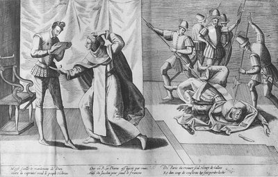Enrique III de Francia asesinado por Jacques Clement, 1 de agosto de 1589 de French School