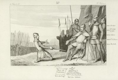 Enrique I de Francia perdonando a su hermano, Roberto el Viejo, 1031 de French School