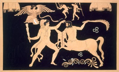 Hércules en combate con el centauro Quirón, publicado 1808-10 de French School