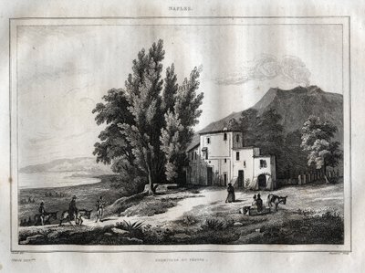 Ermita del Monte Vesubio - ERMITAGE DU VESUVE NÁPOLES ITALIA - Vesubio Grabado de 