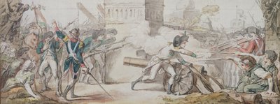 Muerte heroica de Desilles en su intento de detener la batalla durante el Motín de Nancy el 31 de agosto de 1790 de French School