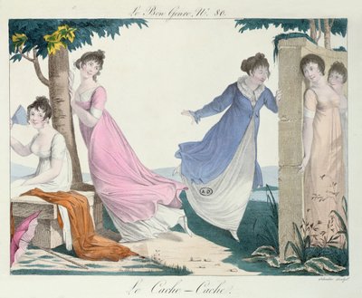 Escondite, ilustración de Le Bon Genre, principios del siglo XIX de French School