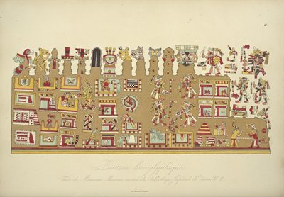 Pinturas jeroglíficas del manuscrito mexicano II, conservadas en la Biblioteca Imperial de Viena, ilustración de Vues des Cordillères et Monumens des Peuples Indigènes de l