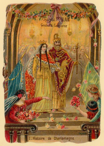 Historia de Carlomagno, fundador del Imperio Carolingio (c 742-814) de French School