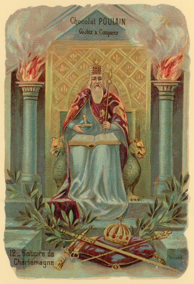 Historia de Carlomagno, fundador del Imperio Carolingio (c 742-814) de French School