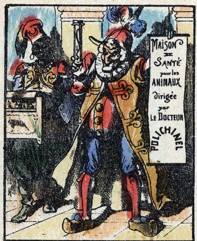 Historia del Dr. Pulcinella (Polichinela). Grabado en madera de Imagerie Pellerin - Epinal, sd. Finales del siglo XIX. de French School