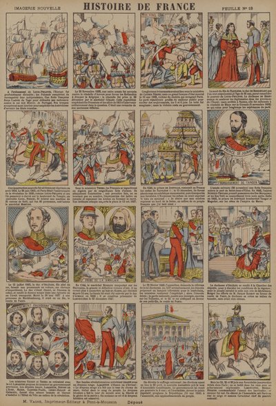 Historia de Francia desde la ascensión de Luis Felipe hasta la Revolución de 1848 (litografía en color) de French School